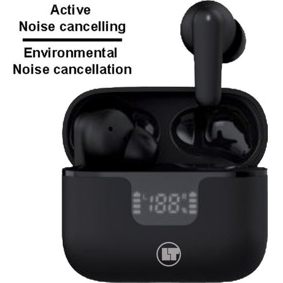 Lamtech Bt v6.0 Earbuds Anc & 4MIc Enc With Led Charging Case Black - (LAM980923)