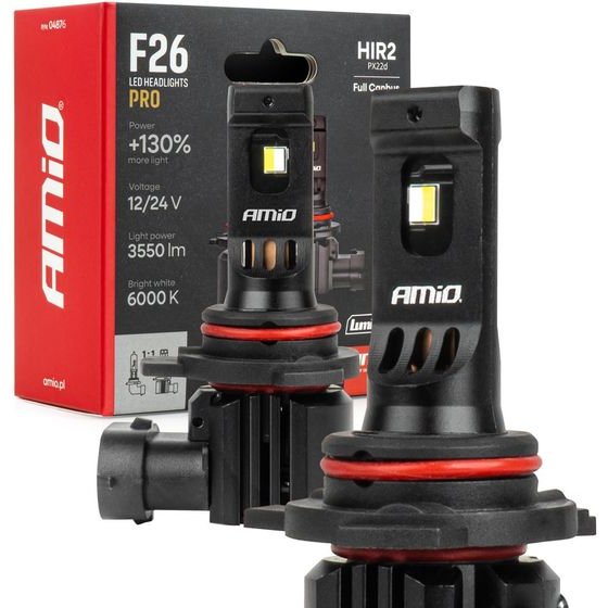 AMiO - ������ Led F26 Pro Series HIR2 9012 12/24V 68W 2900-3550lm 6.000K Full Can-Bus Plug&Play - 2 ���. (04876/AM) - (04876)