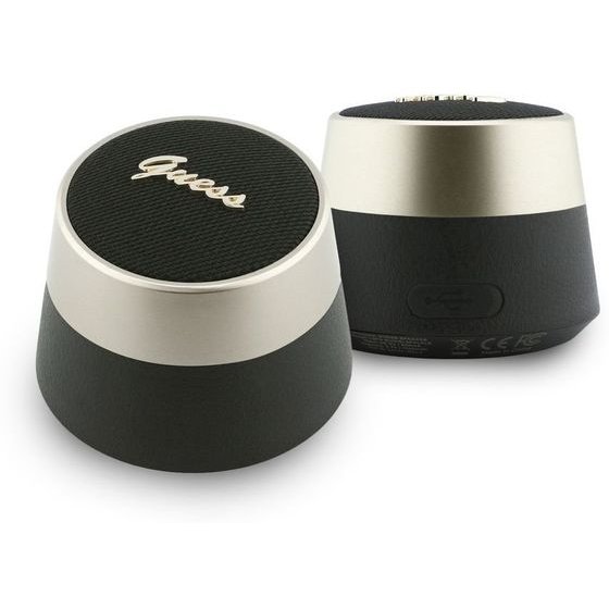 Guess Script Metal Logo Bluetooth Speaker 5W Black - (GUWSL3PALPLK)