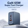 Ldnio ��������� ������ Q7 �� ������� USB-C, USB/Lightning/2x USB-C, GaN, 65W, ����