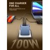 Ldnio ��������� ������ Q8 �� ������� USB-C, USB/Lightning/3x USB-C, GaN, 100W, ����