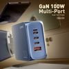 Ldnio ��������� ������ Q8 �� ������� USB-C, USB/Lightning/3x USB-C, GaN, 100W, ����