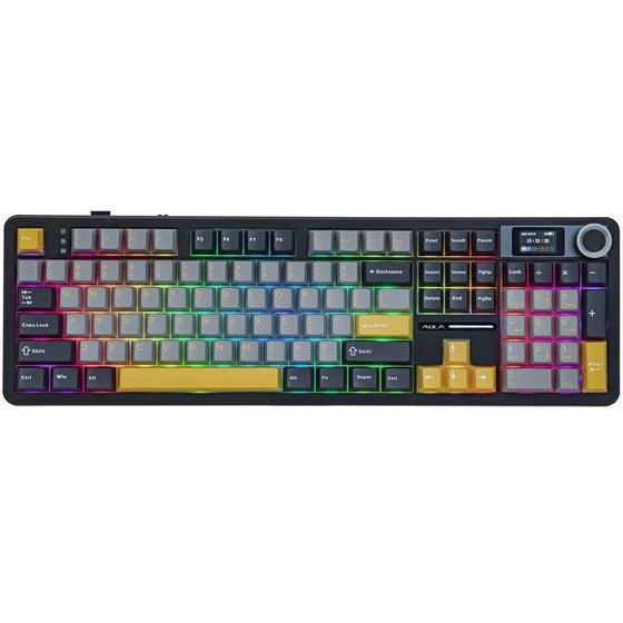 Aula Wireless Gaming Mechanical Keyboard F108 Pro - Volcanic Switch [Linear] (English US), Black, Gray - (F108-PRO-GOG-RS)