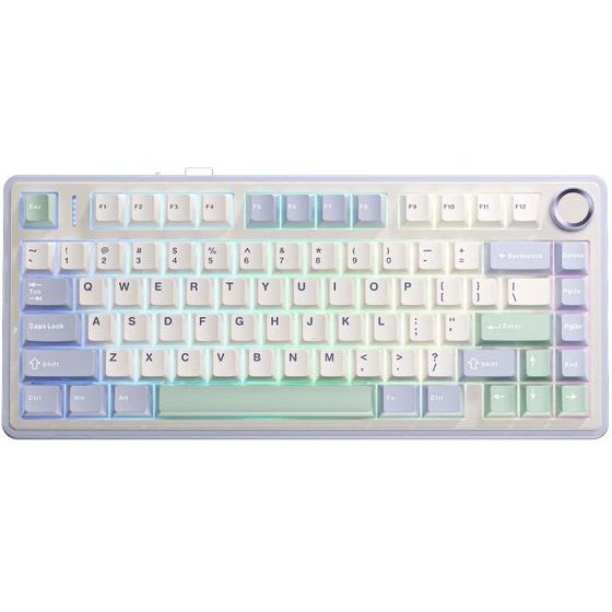 Aula Wireless Gaming Mechanical Keyboard F75 - Reaper Switch [Linear] (English US), Purple, Beige, Green - (F75-CG-RS)