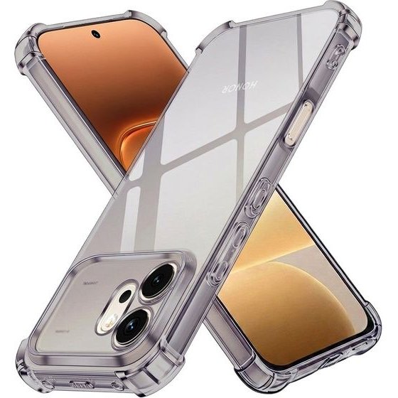 Techsuit - Shockproof Clear Silicone - Honor 600 - Smoke Black