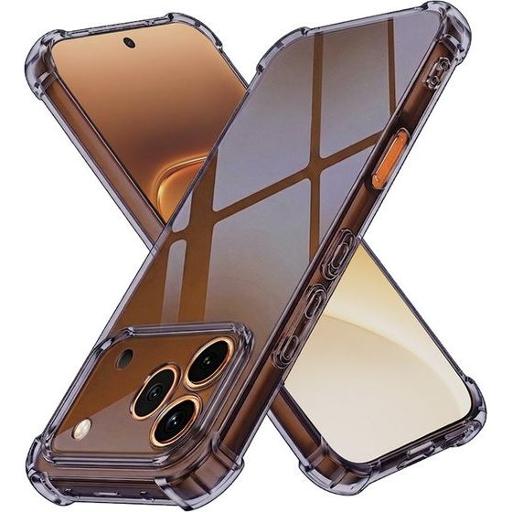 Techsuit - Shockproof Clear Silicone - Honor 600 Pro - Smoke Black