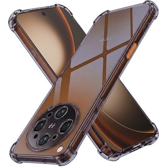 Techsuit - Shockproof Clear Silicone - Oppo Find X9 Ultra - Smoke Black