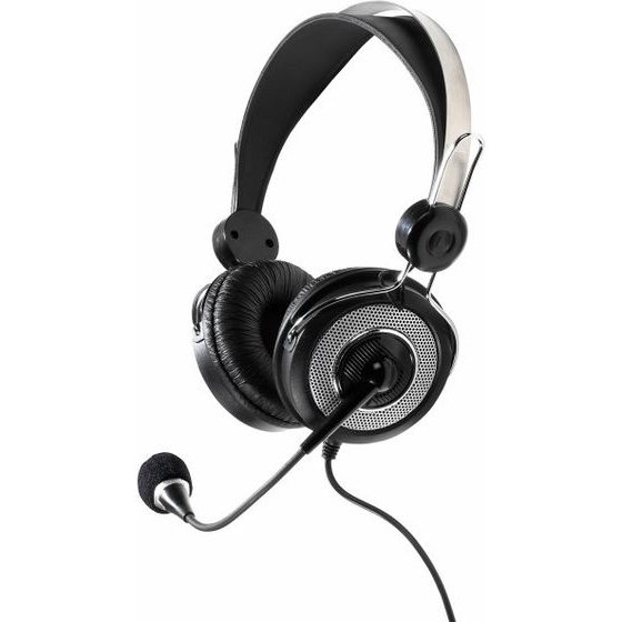 Vivanco Stereo Headphones Retro Pc 3.5mm With Mic Black - (HEADRETROMICK)