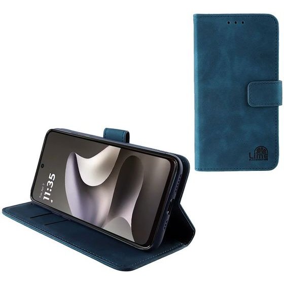 Lime Successories Lime Essential ���� Motorola Moto G37/G47 5G 6.67in Magnet Book Stand Clip Dark BLUE
