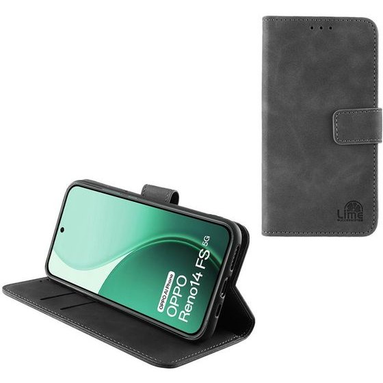 Lime Successories Lime Essential ���� Oppo RENO14 Fs 5G 6.57in Magnet Book Stand Clip GREY