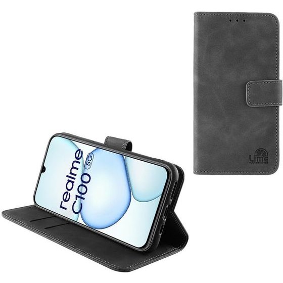Lime Successories Lime Essential ���� Realme C100 5G 6.8in Magnet Book Stand Clip GREY