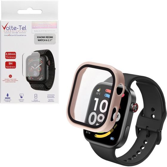 Volte-Tel Pc Edge Cover Tempered Glass Xiaomi Redmi Watch 6 2.1in 9H 0.30mm 3D Full Glue Full Cover IVORY