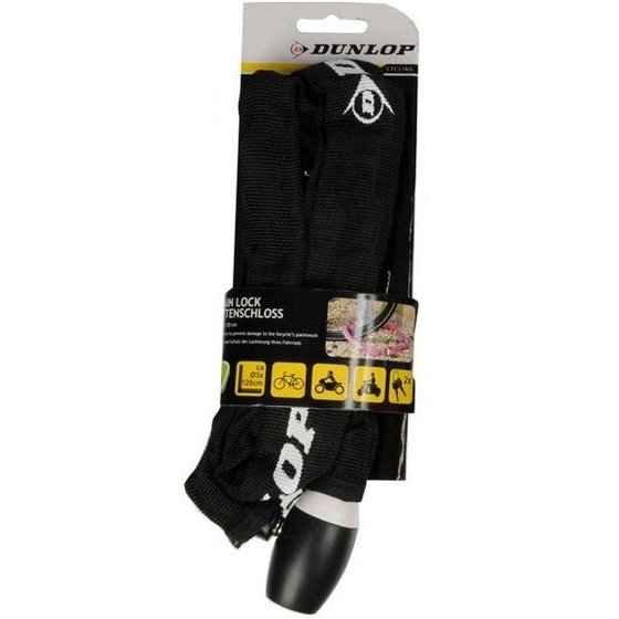 Dunlop - Bike Lock With Chain Lock 120cm (Black) - (8711252416984BLACK)