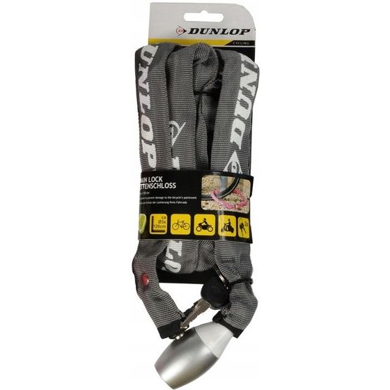 Dunlop - Bike Lock With Chain Lock 120cm (Gray) - (8711252416984GRAY)