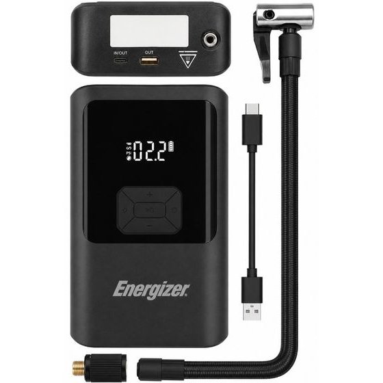 Energizer Power Bank 10000mAh PD15W Qc 1xUSB-A 1xUSB-C ���������� ��������� ����������� 1500A And Air Pump 11 Bar ����� - (JE10000JP)