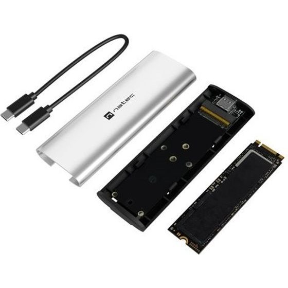 Natec Rhino M.2 Nvme Lite External Ssd Enclosure USB-C 3.2 Gen 2 Arctic Silver - (NKZ-2474)