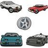 TFO 3D Sticker Fast Cars 5pCs set