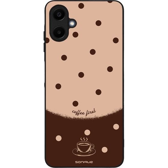 Sonique ���� Delulu Polka Era Series ��� Samsung Galaxy A06 4G Coffee First