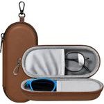 Techsuit - Glasses Case (ETJ3) - PU, 16.5 x 6.5 x 4cm - Cocoa