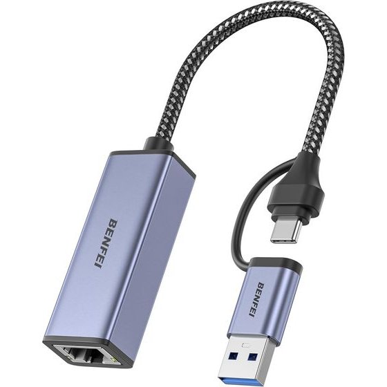 Benfei Adapter Usb A Usb C To RJ45 Usb 3.0 gray
