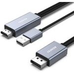 Benfei Cable Hdmi To Displayport 4K 60Hz 2K 144Hz 1080P 165Hz Unidirectional 1.8 m gray