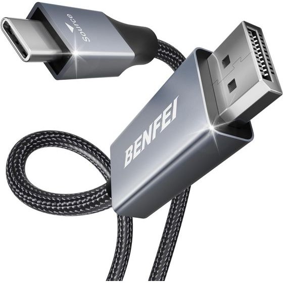 Benfei Cable USB-C To Displayport 0,9 m 8K 60Hz 4K 144Hz gray