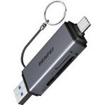 Benfei Card Reader 2 In 1 USB-C USB-A 3.0 For Sd Micro Sd black