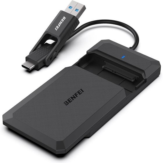 Benfei Ssd Drive Housing 2.5 Inch Sata USB-C USB-A With Uasp Sata Iii Support black
