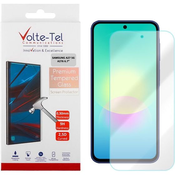 Volte-Tel Tempered Glass Samsung A27 5G A276 6.7in 9H 0.30mm 2.5D Full GLUE