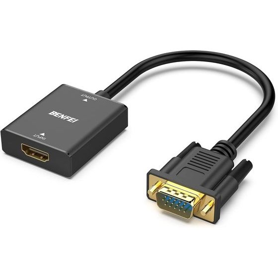 Benfei Adapter Hdmi To Vga Unidirectional With Audio Jack 3.5mm black