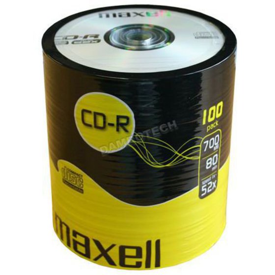 MAXELL CD-R 80MIN 700MB 52X 100 SPINDLE - (CD0099)