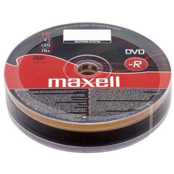 MAXELL DVD-R 4,7GB 10 CAKE BOX 16X - (DVD0254)