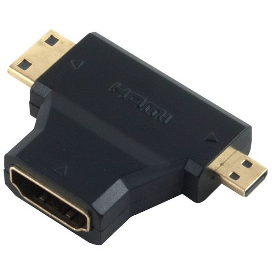 POWERTECH ADAPTER HDMI 19PIN ������ �� MINI HDMI �������� & MICRO HDMI ��������.