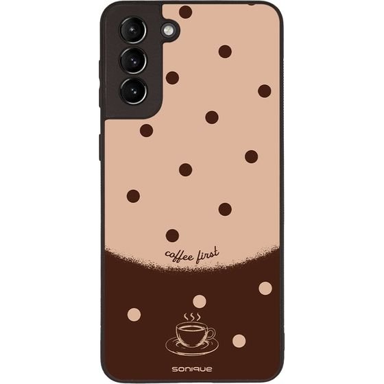 Sonique ���� Delulu Polka Era Series ��� Samsung Galaxy S21 Plus Coffee First