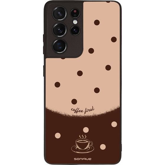 Sonique ���� Delulu Polka Era Series ��� Samsung Galaxy S21 Ultra Coffee First