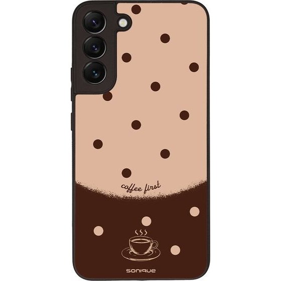Sonique ���� Delulu Polka Era Series ��� Samsung Galaxy S22 Plus Coffee First