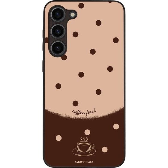 Sonique ���� Delulu Polka Era Series ��� Samsung Galaxy S23 Plus Coffee First