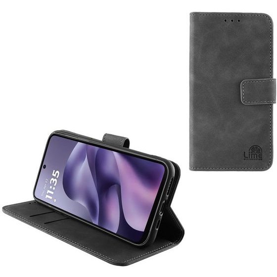 Lime Successories Lime Essential ���� Motorola Moto G17 XT2623-2 6.72in Magnet Book Stand Clip GREY