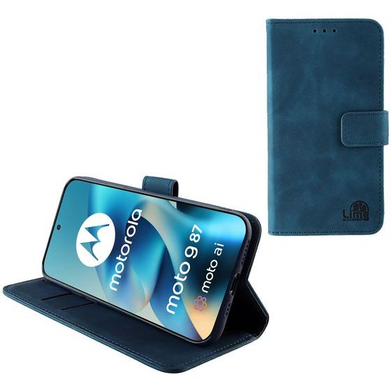 Lime Successories Lime Essential ���� Motorola Moto G87 5G XT2621-6 6.78in Magnet Book Stand Clip Dark BLUE