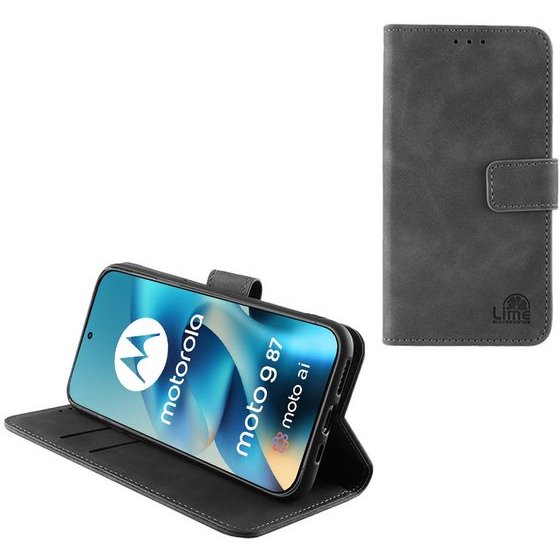 Lime Successories Lime Essential ���� Motorola Moto G87 5G XT2621-6 6.78in Magnet Book Stand Clip GREY