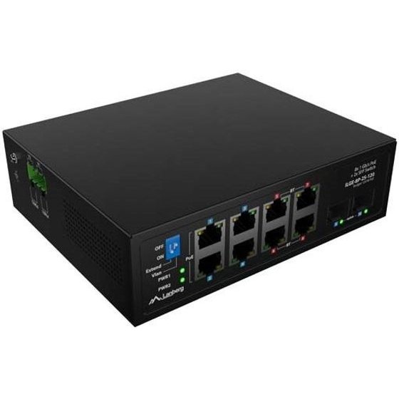 Lanberg Light Industrial Poe Switch 4XBt 4XAt 2XSfp Din Gigabit Ethernet - (ILGE-8P-2S-120)