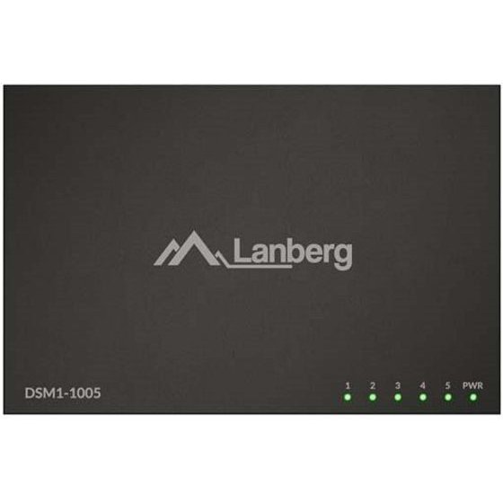 Lanberg Switch 5X 1GB/S Unmanaged Gigabit Ethernet Desktop 12V (Metal CASE) - (DSM1-1005)