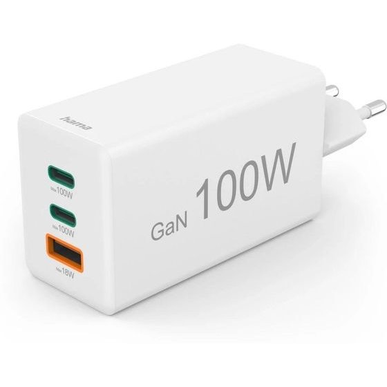 HAMA Wireless Charger USB-C USB-A 100W / White - (00201997)