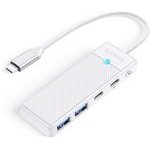 Orico PAPW2AC-C3 Usb Hub 4-Port 2x USB-A 3.0 1x USB-C 3.0 With USB-C Pd 100W Charging 0.15m - White -PAPW2AC-C3-015-WH-Ep - (ORICO-PAPW2AC-C3-015-WH-EP)