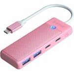 Orico PAPW2AC-C3-C3 Usb Hub 4-Port 2x USB-A 3.0 1x USB-C 3.0 With USB-C Pd 100W Charging 0.15m - Pink -PAPW2AC-C3-015-PK-Ep - (ORICO-PAPW2AC-C3-015-PK-EP)