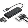 Orico PAPW3AT-U3 Usb Hub 4-Port 3x USB-A 3.0 With microSD/Sd Card Reader 1 m - Black -PAPW3AT-U3-10-BK-Ep - (ORICO-PAPW3AT-U3-10-BK-EP)
