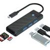 Orico PAPW3AT-U3 Usb Hub 4-Port 3x USB-A 3.0 With microSD/Sd Card Reader 1.8 m - Black -PAPW3AT-C3-18-BK-Ep - (ORICO-PAPW3AT-C3-18-BK-EP)