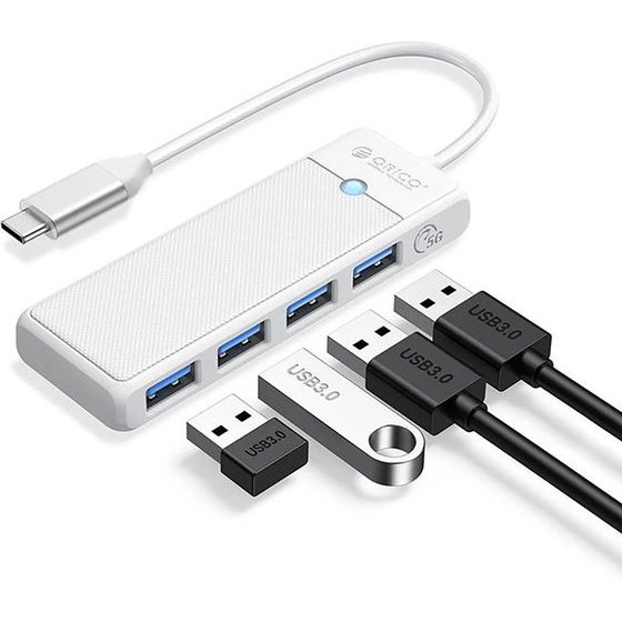 Orico PAPW4A-C3 Usb Hub 4-Port 4x USB-A 3.0 1 m - White -PAPW4A-C3-10-WH-Ep - (ORICO-PAPW4A-C3-10-WH-EP)