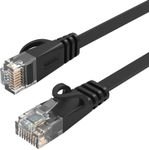 Orico PUG-C6B CAT6 1000MBps RJ45 Ethernet Network Cable Internet Lan Flat 0.5m - Black -PUG-C6B-05-BK-Ep - (ORICO-PUG-C6B-05-BK-EP-HU)