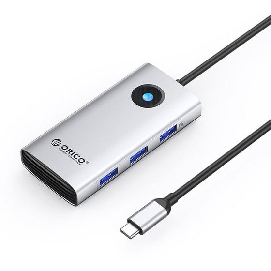 Orico PW11 6in1 USB-C Docking Station 3x USB-A 3.0 1x USB-C 3.0 1x USB-C Pd 100 W 1x Hdmi 4K 30Hz - Silver -PW11-6P-SV-Ep - (ORICO-PW11-6P-SV-EP)